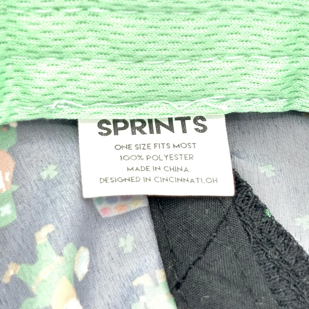 Sprints Unisex Lucky Charmers Running Hat Black Green Leprechaun St Patricks Day